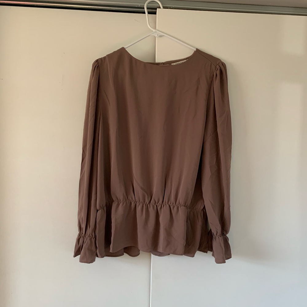 NWOT brown long sleeve top